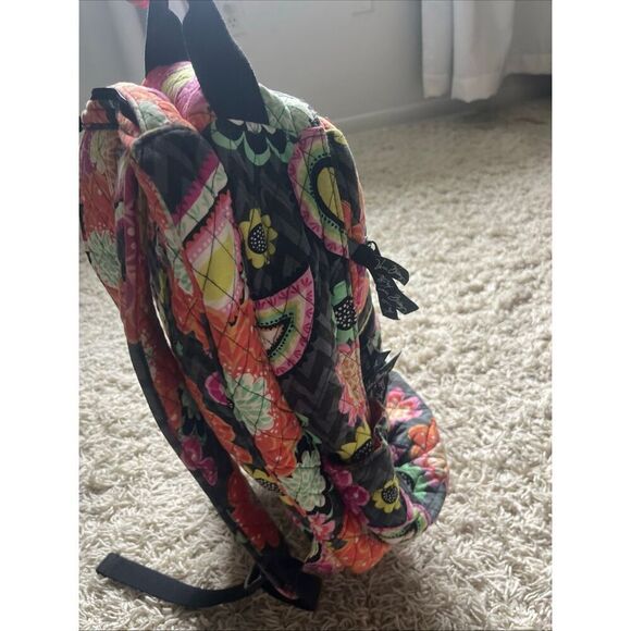 Vera Bradley Quilted Campus Backpack Ziggy Zinnia Pattern (Ret) Multi Cotton EUC main image 13
